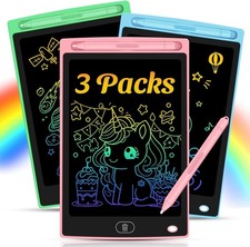 3 Pack LCD Writing Tablet for Kids - Erasable and Reusable Toddler Doodle Board