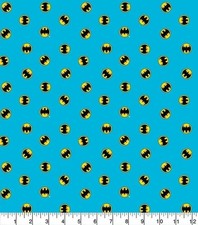 Batman DC Comic Cotton Fabric Round Logo Blue 112cm wide sewing Kids Crafts