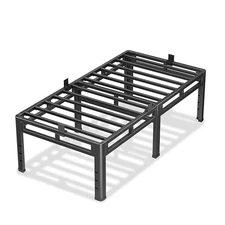  Size Bed Frame, Metal Bed Frame & Box Spring 2 in 1 Platform with Twin 18 Inch