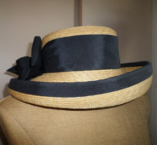 ERIC JAVITS Straw Wide Brim Fedora Womans Hat with Bow