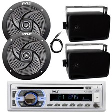 Pyle CD Bluetooth Radio, 2x 5.25" 180W  2x 3.5'' 200W Speaker Black , Antenna