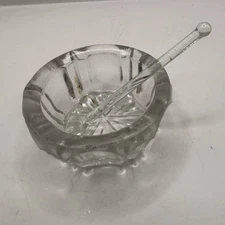 Vintage Round Open Salt Caviar Cellar With Spoon