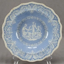 Elkin Knight & Bridgwood Etruscan #5 Blue Transferware Deep Plate C. 1822-1846 A