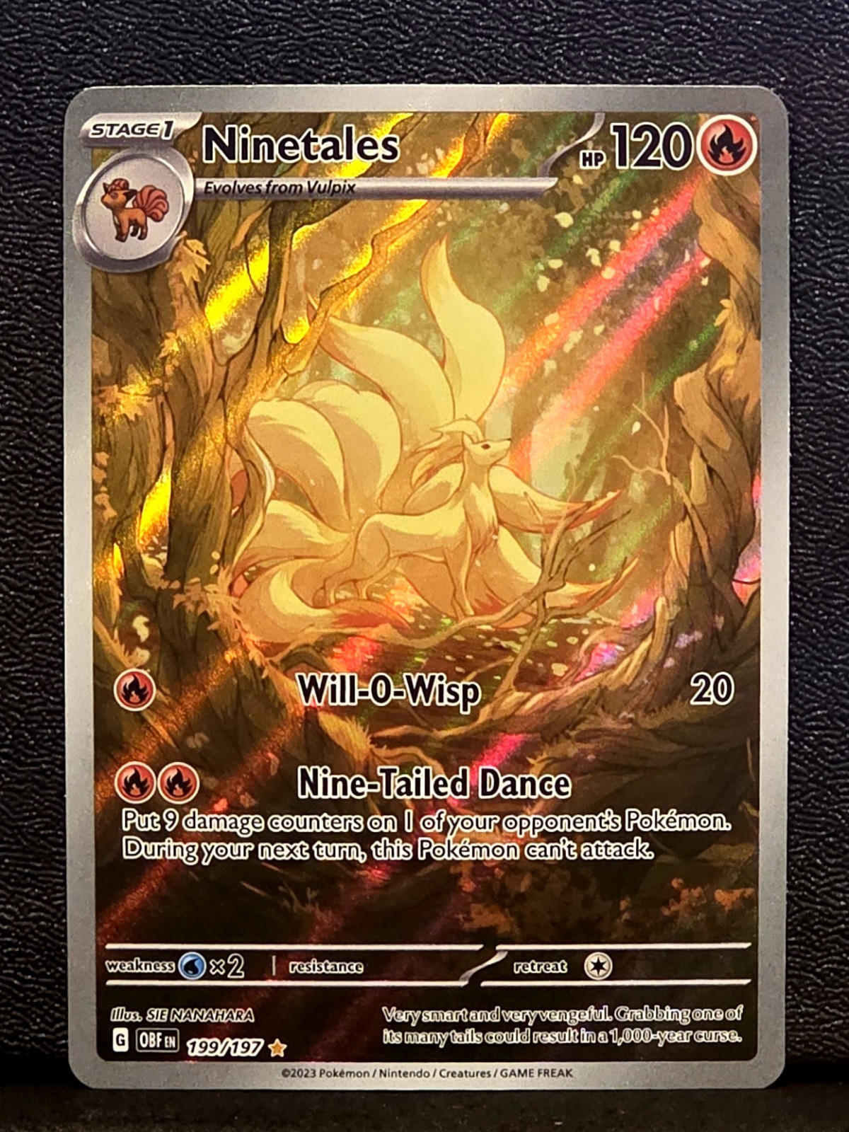Ninetails Illustration Obsidian Flames #199/197 Pokemon Scarlet & Violet E
