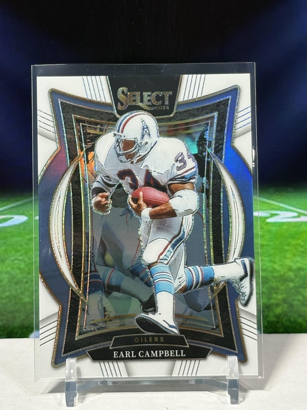 2024 Panini Select White Prizm #54 Earl Campbell #/35 Houston Oilers SP HOF JA