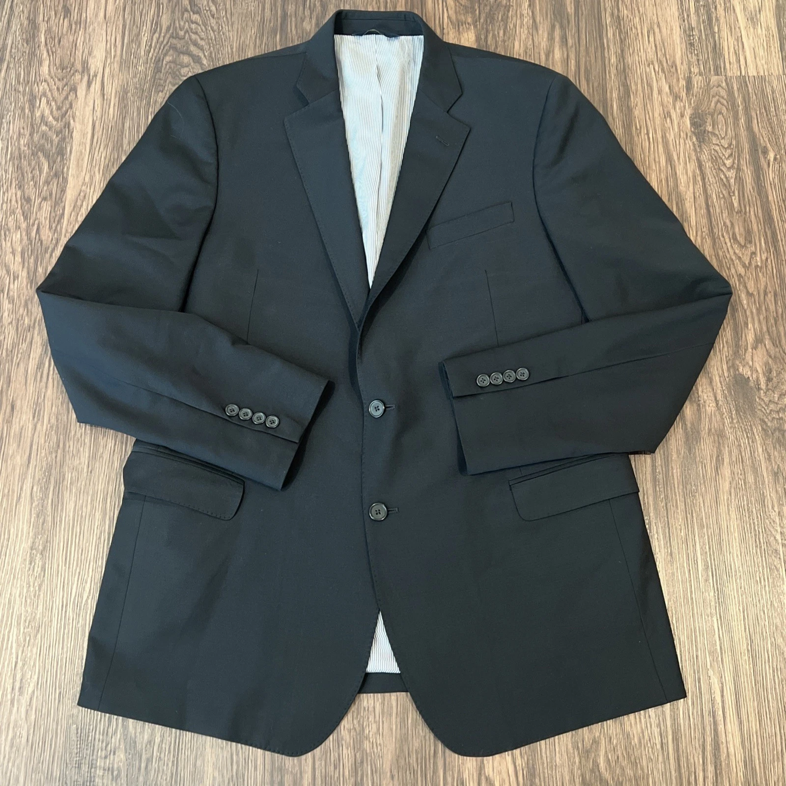 Brooks Brothers Explorer Regent Fit Mens Wool Blend Sports Coat Blazer Black 44L