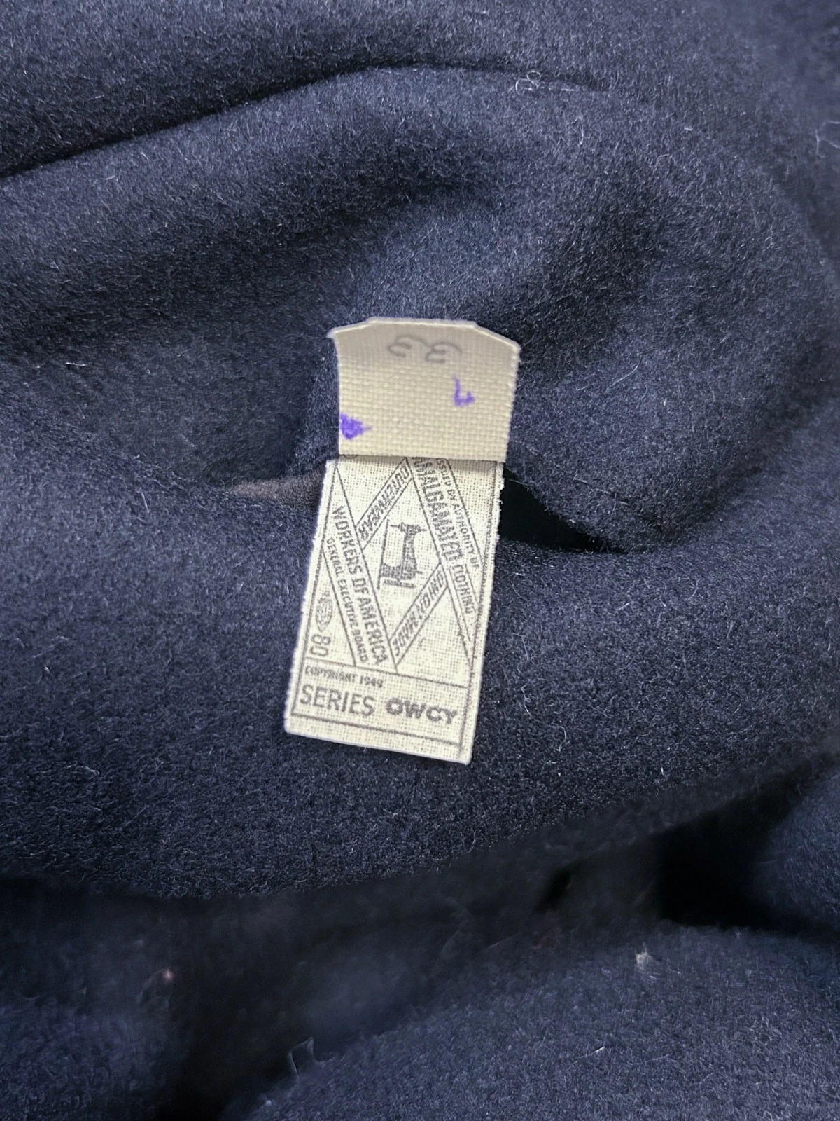 True VTG Zero King 60s Double Breasted Fur Lined Bridge Coat 46 XL Naval Officer image 15