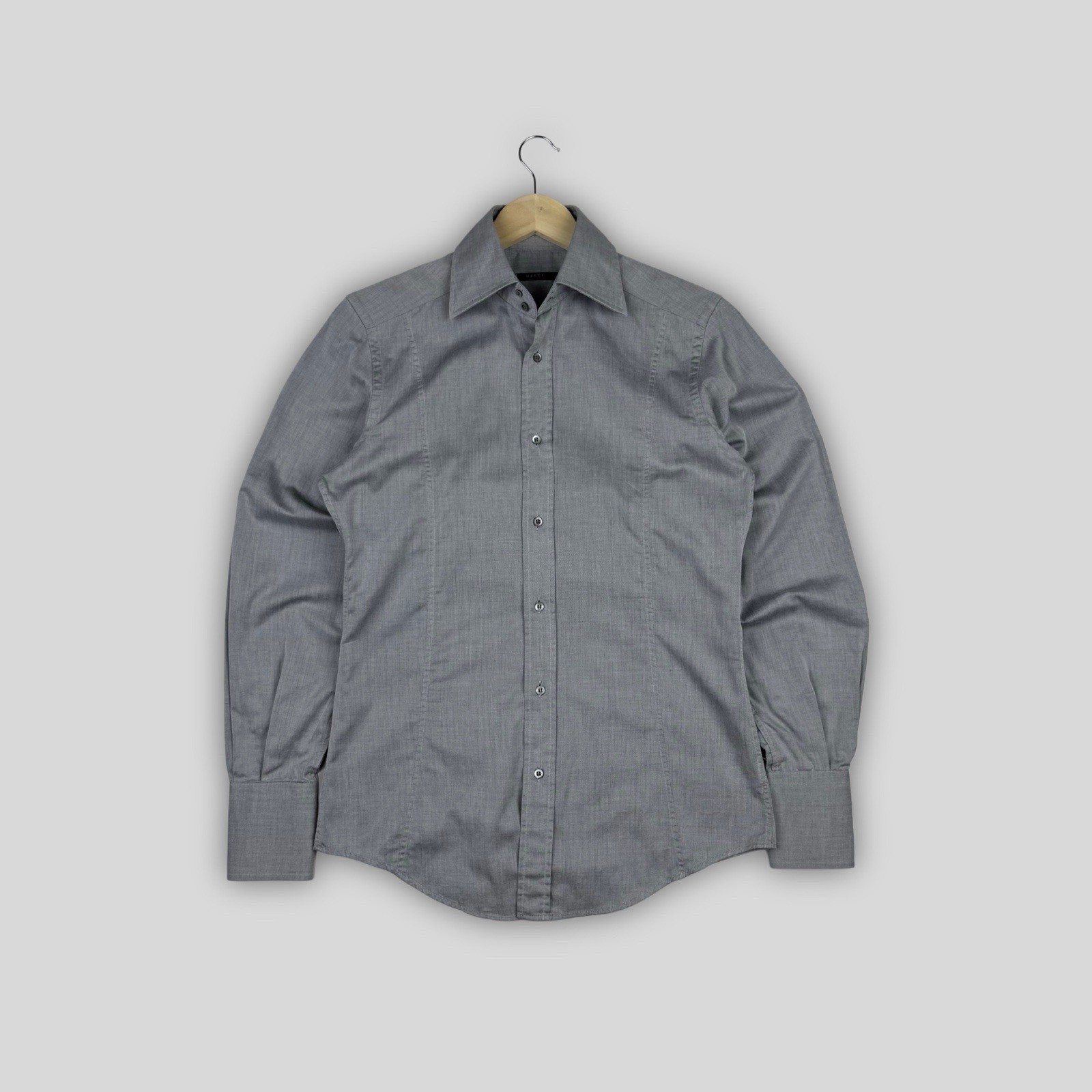 Vintage GUCCI gray men's shirt size 38 retro luxury fashion