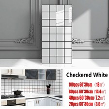 100 Pack Self-Adhesive Marble Tiles Sticker Stick On Wall Home Kitchen Bathroom