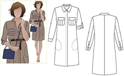 Style Arc Sewing Pattern - Mara Shirt Dress (Sizes 18-30)
