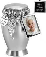 Small Keepsake Cremation Urns for Human Ashes w/Photo Frame Self-Print Photo Req