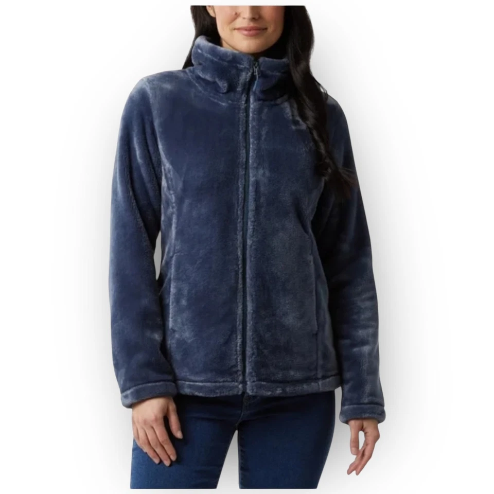 NWT 32 Degrees Heat® Faux Fur Jacket Small Blue Flintstone Full Zip - Image 2 of 4