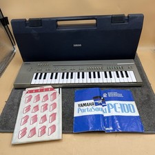 Vintage Yamaha Portasound PC-100 Portable Electronic Keyboard Playcards w/ Case