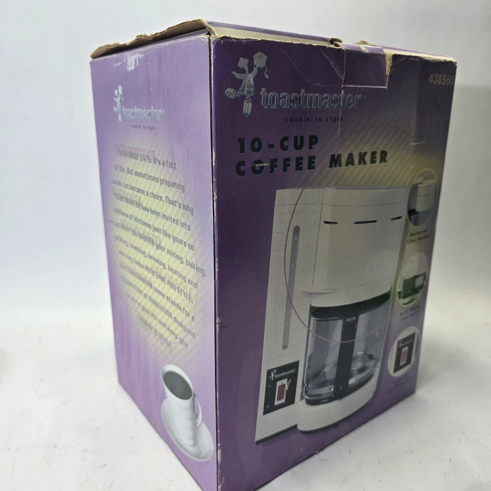 Cafetera vintage Toastmaster 10 tazas modelo 438560 blanca pausa automática funciona Foto 3 de 4