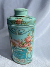 California Company Metal Talc Container Vintage Antique Rare