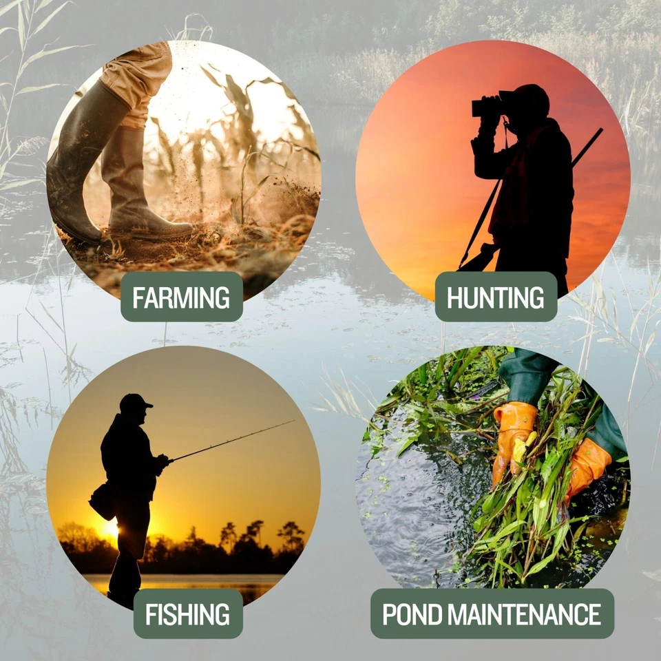 Black Pond Chest Waders Waterproof PVC Adjustable Suspenders UK Size 6-11 Unisex - Image 4 of 4