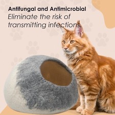 Handcrafted Peekaboo Cat Cave Cozy House- Medium Wool Cat Bed Gift for cat lover