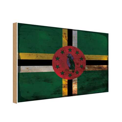 Targa in legno immagine in legno 18x12 cm Repubblica Dominicana bandiera regalo decorazione - Foto 1 di 4