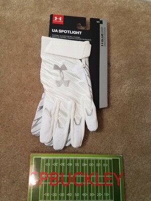 UA UNDER ARMOUR SPOTLIGHT ADULT RECEIVER FOOTBALL GLOVES, NWT