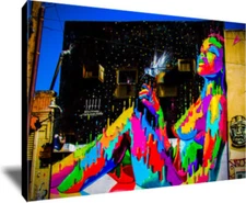 Brooklyn Graffiti Original Handmade Framed Wrapped Canvas Giclee Urban Art 24x36