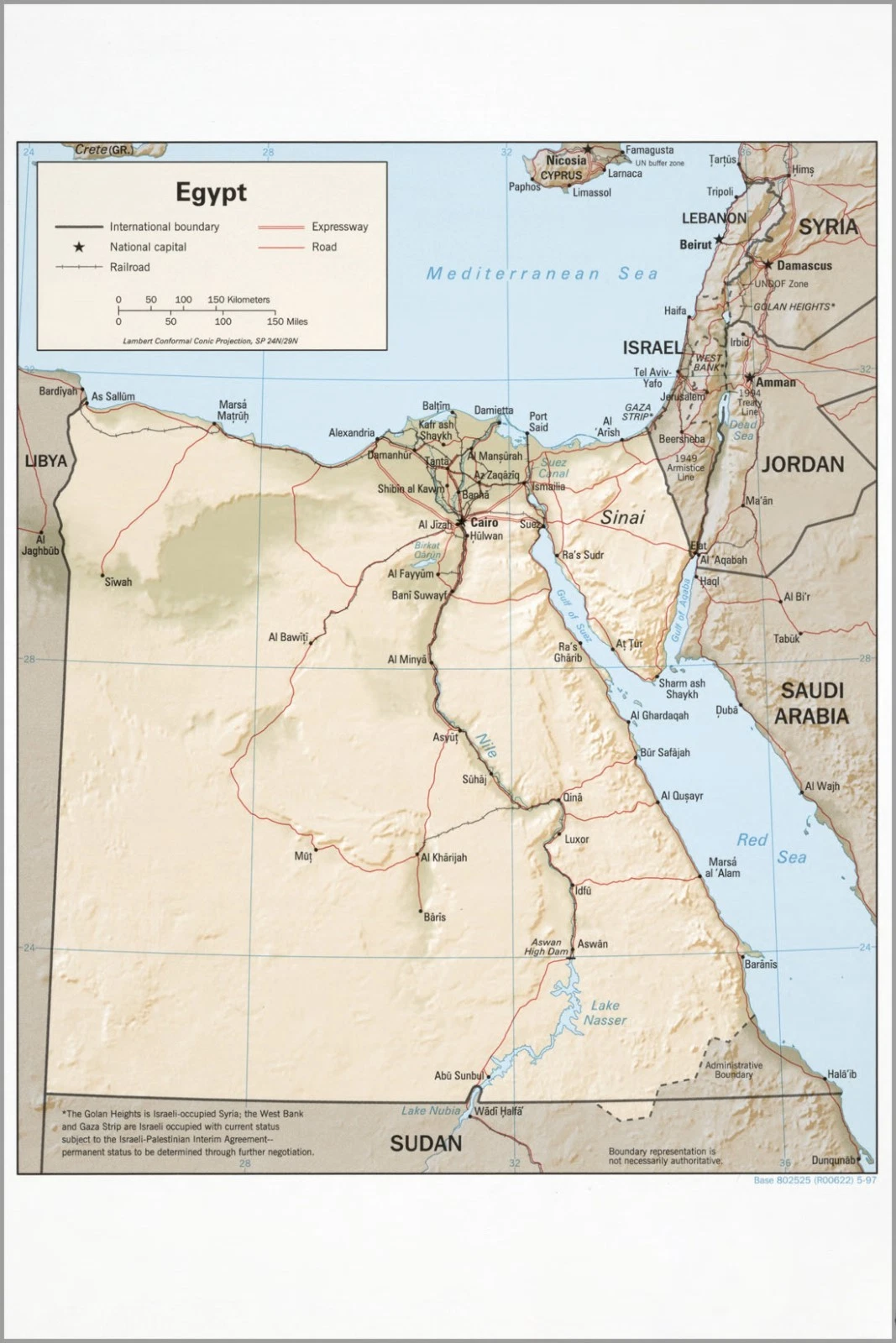 Poster, Many Sizes; Cia Map Of Egypt 1997 - Picture 1 of 1