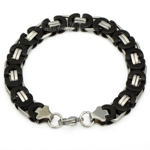 Pulsera Plana 4Mm, Cadena De Pulsera Hombre En Plata Y Acero De Titanio