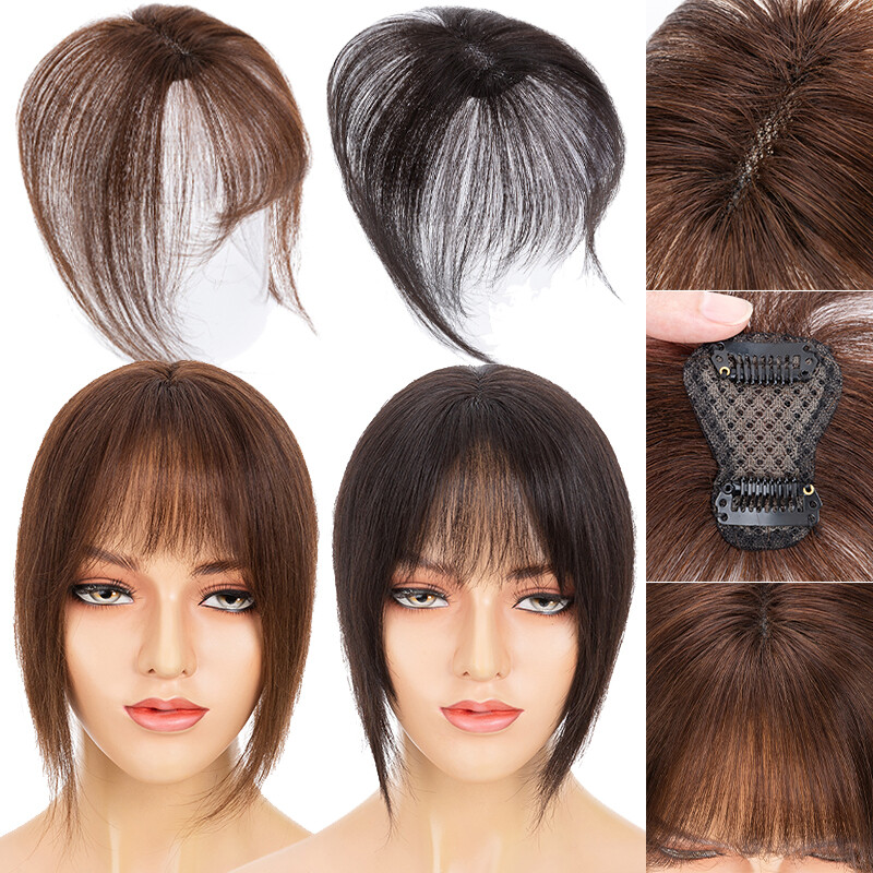 Clip in Bangs Hair Pieces 100% Real Human Hair Topper 360  display picture 1