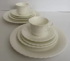 Lot of 2 Mikasa White Silk 5 Piece Place Settings/10 Pieces A7050