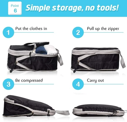 Packing Cubes Travel Pouches Luggage Organiser Bag Suitcase Clothes Storage Bag - Picture 8 of 35