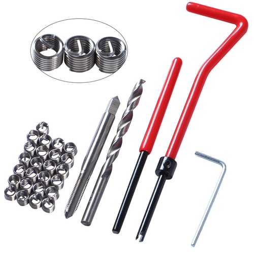 Kit De Réparation De Filetage Helicoil - 17 Pièces - Inserts Filetés Acier Inox - Pour M10x1.5 Et Autres