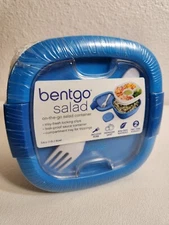 New Bentgo Salad 4 Compartment Bento Style Leak-Resistant Lunch Box Blue BPAFree
