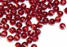 20 METALLIC RED TUNGSTEN SLOTTED BEADS Fly Tying 6 Sizes to Pick From