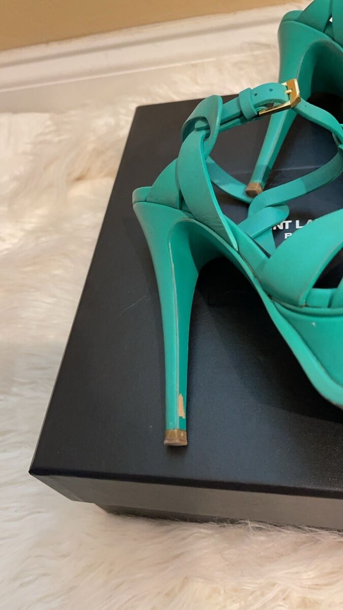 YSL Yves Saint Laurent Tribute Platform Sandals in Smooth YSL Yves Saint Laurent Tribute Platform Sandals in Smooth