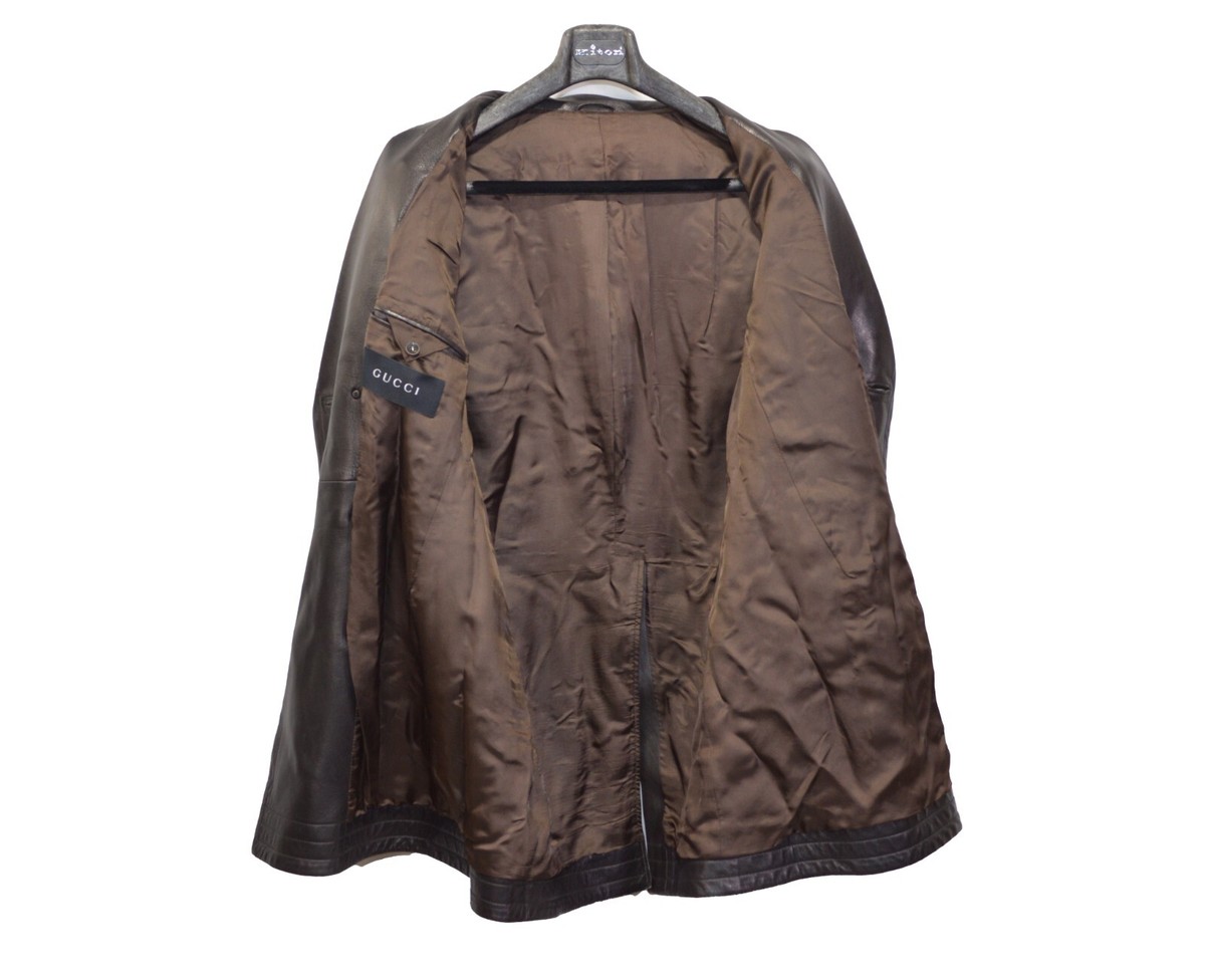 Men's Gucci Tom Ford Era Pea Coat Jacket 52IT 42US/UK Brown Men's Gucci Tom Ford Era Pea Coat Jacket 52IT 42US/UK Brown