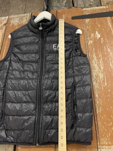 Emporio Armani Quilted Down Gilet Bodywarmer Sleeveless Jacket Black Medium - Picture 8 of 13