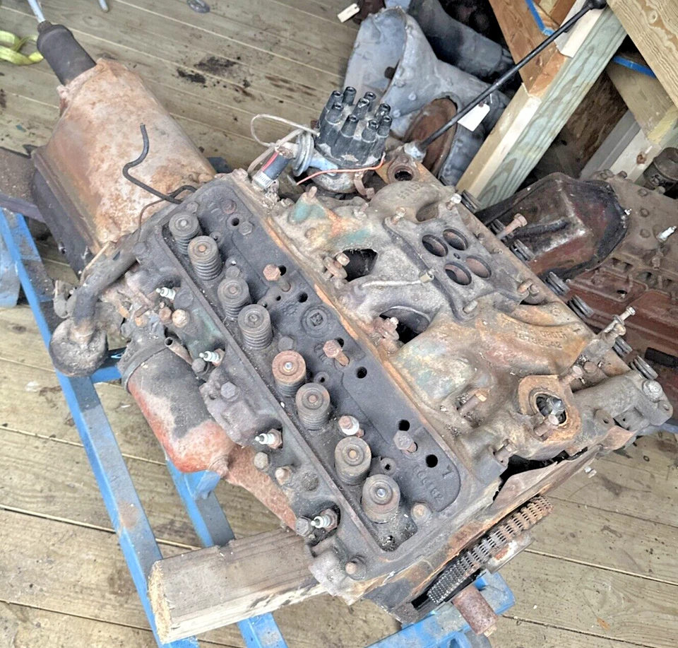 Used OEM GM 1955 Oldsmobile Rocket 324 Engine w/ Transmission for Pick-up (SH) - Image 3 of 4