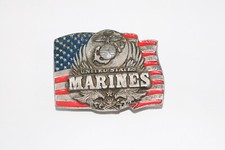 United States Marines Belt Buckle Vintage 1991 Siskiyou Co. USA Made