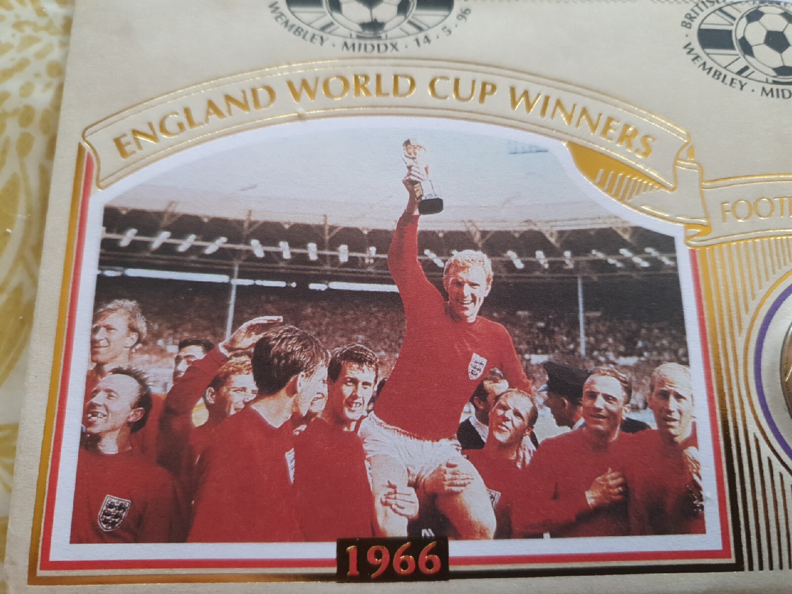 England World Cup Winners Fdc. 30 Year Ann. With Mint £2 Coin. 14/5/96