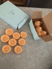 Partylite Whispering Leaves Tealights (8) Votives (4) NIB! writing on one box