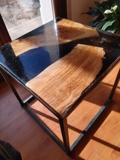 Tavolino da Salotto in Legno d'Ulivo e Resina Epossidica!