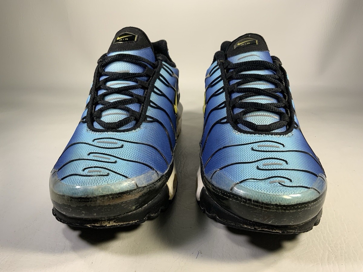 Nike Air Max Plus Tn Hyper Blue Black Yellow White Mens Size 9.5