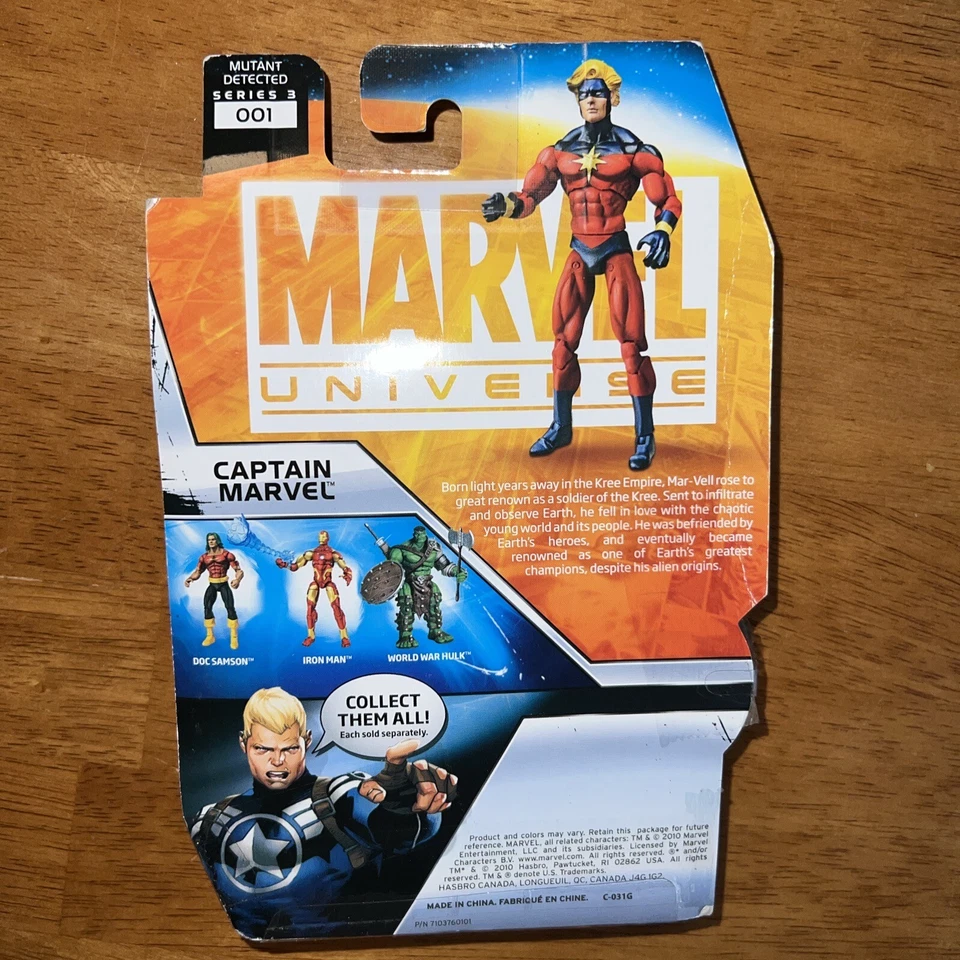 漫威宇宙漫威队长可动人偶 3.75 英寸系列 3 #001 全新 — 第 2/4 张图片