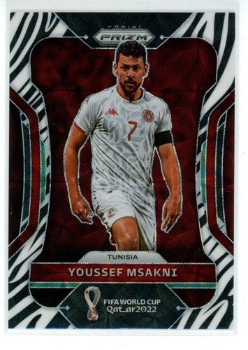 2022 Panini Prizm FIFA World Cup Qatar Soccer Choice Prizms Zebra Youssef Msakni #198