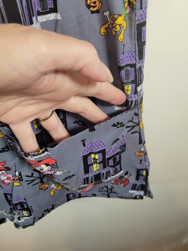 Disney Gray Haunted House Trick or Treat Scrub Top Medium - Picture 4 of 13