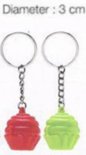 Tupperware Cupcake Keychains Set of 2 Collectible Red Green New