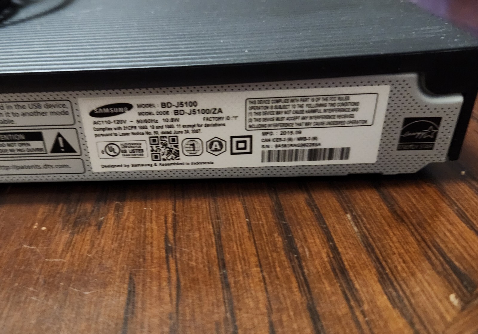 Samsung BDJ5100 Bluray Player Black 887276074382 eBay