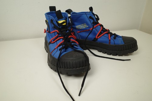 Palladium Boots PAMPA HI RE CRAFT Womens 8 Blue Cotton Black Rubber Sole Shoes - Picture 12 of 12