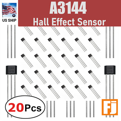 20pcs A3144 A3144E OH3144E A1044 Hall Effect Sensor Switch Magnetic  | US Ship