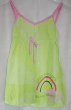 Womens Juniors David & Goliath Green Feeling Happy Rainbow Tank Top Cami w Bow