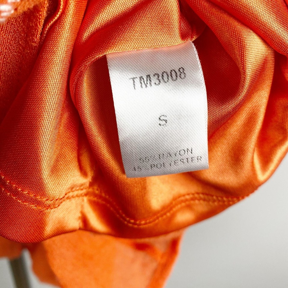 THML Embroidered Sleeveless Shift Dress Orange White Womens Size Small